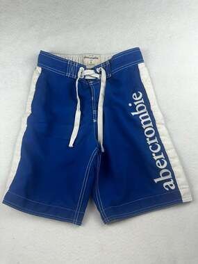Y2K Abercrombie Kids Boy's Blue Board Shorts Swim Trunks Size Large